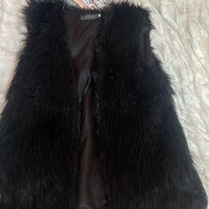 black fur vest